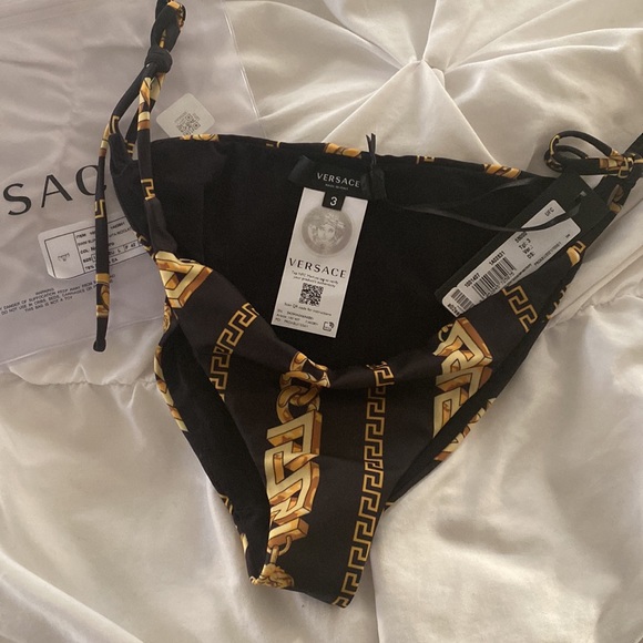 Versace chain pinstripe bikni bottoms black/gold - Picture 4 of 7